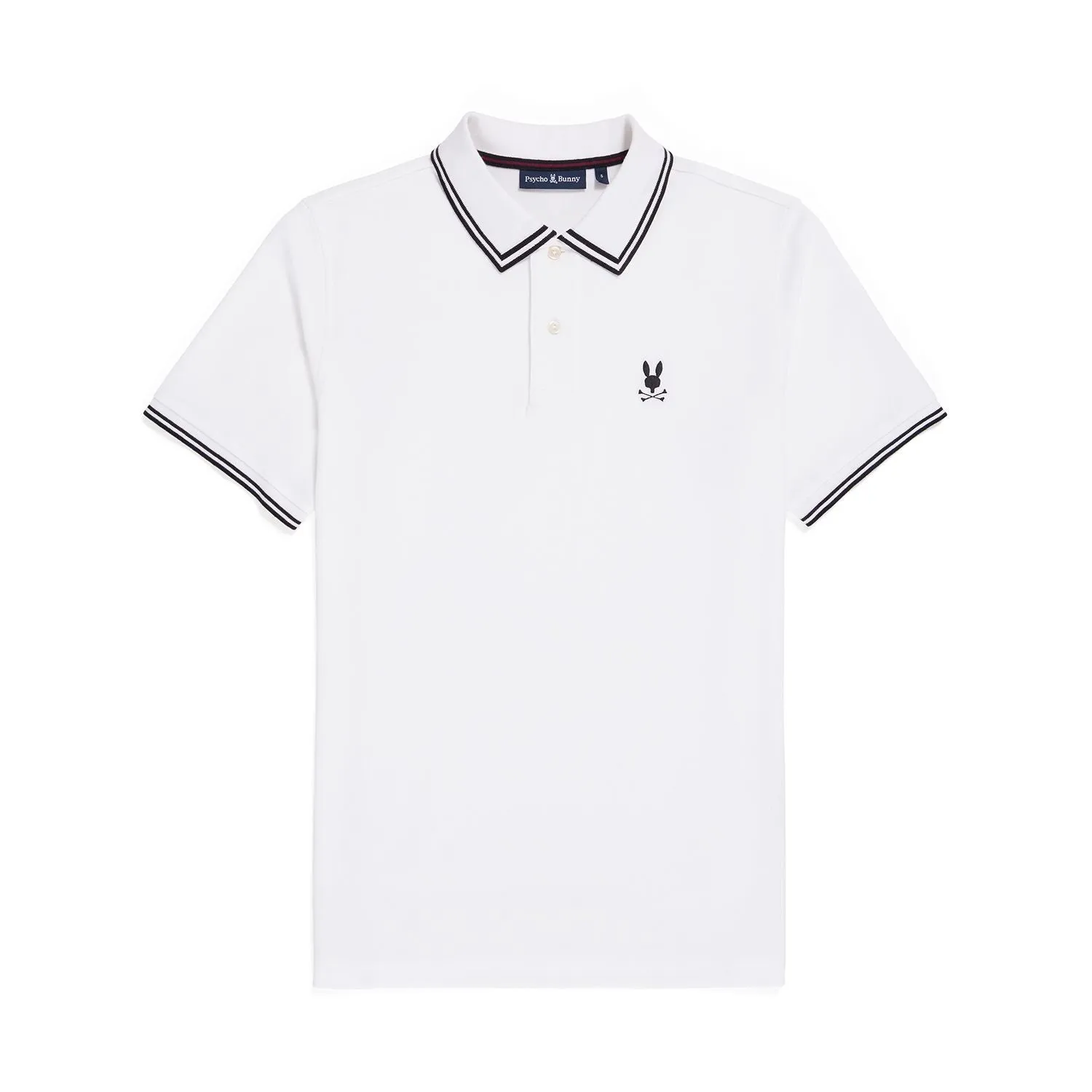 Psycho Bunny Mens Lambert Pique Polo - White