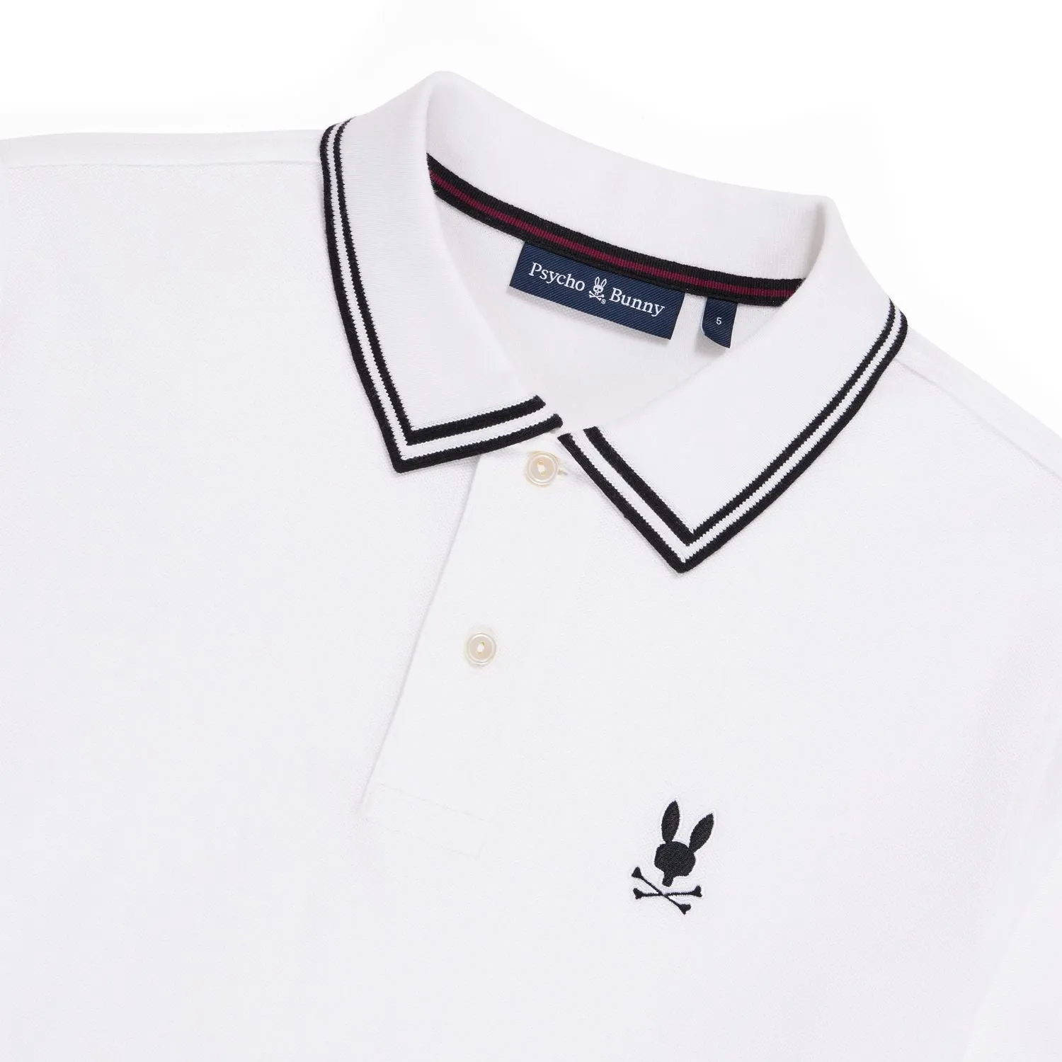 Psycho Bunny Mens Lambert Pique Polo - White