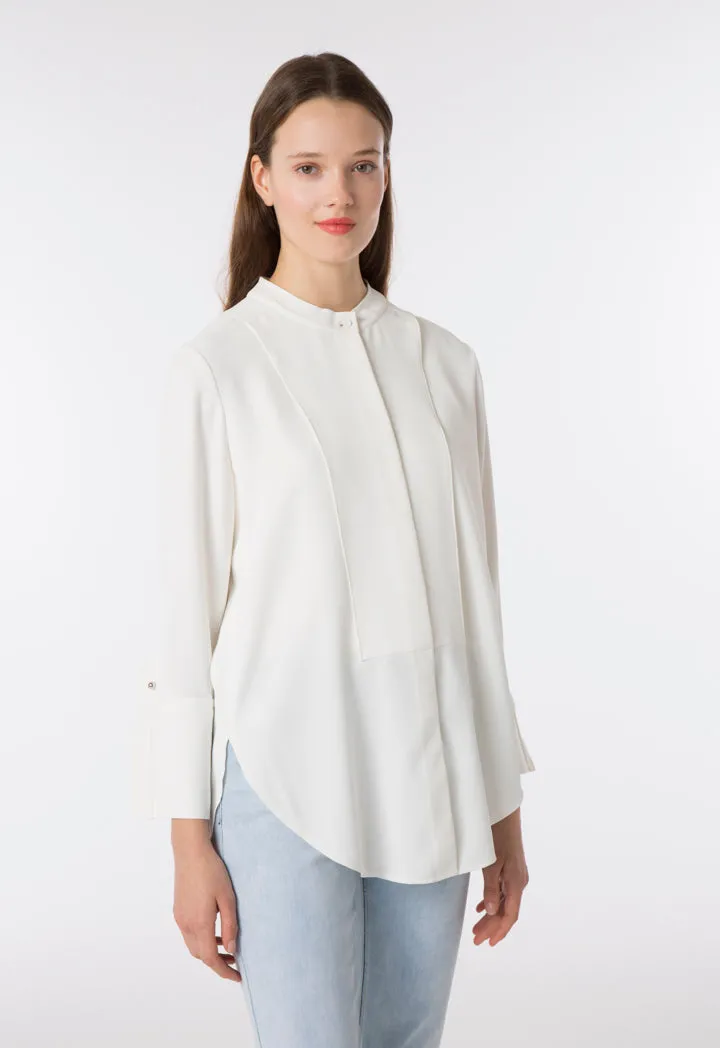 Raw edge Crepe Shirt