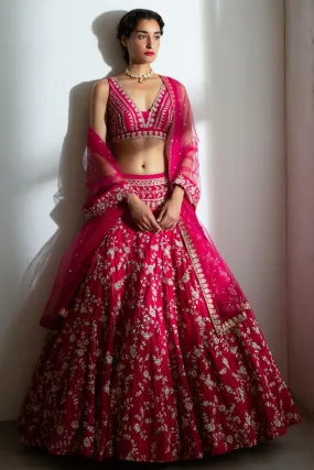 Red-Color-Wedding-Wear-Georgette-Sequence-Work-Lehenga-Choli