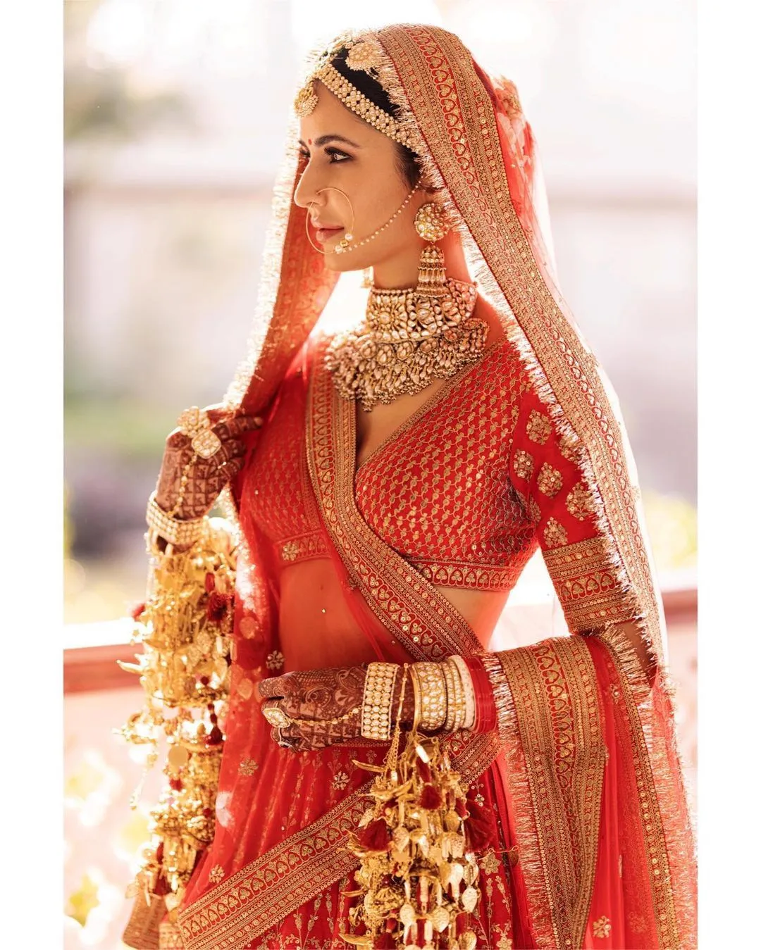 RED SILK HEAVY EMBROIDERED BOLLYWOOD BRIDAL