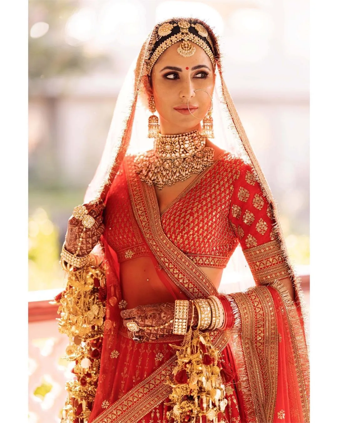 RED SILK HEAVY EMBROIDERED BOLLYWOOD BRIDAL