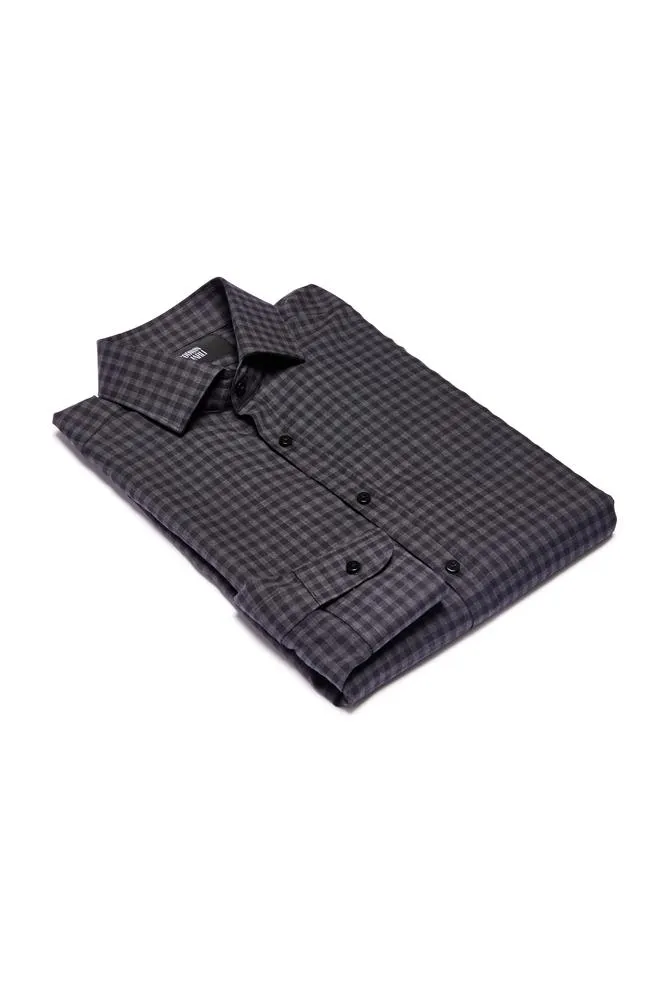 Ronan - Charcoal Check Cotton Casual Shirt