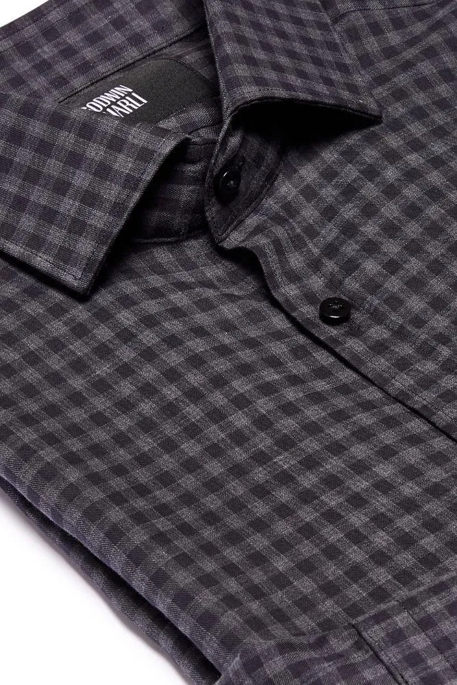 Ronan - Charcoal Check Cotton Casual Shirt