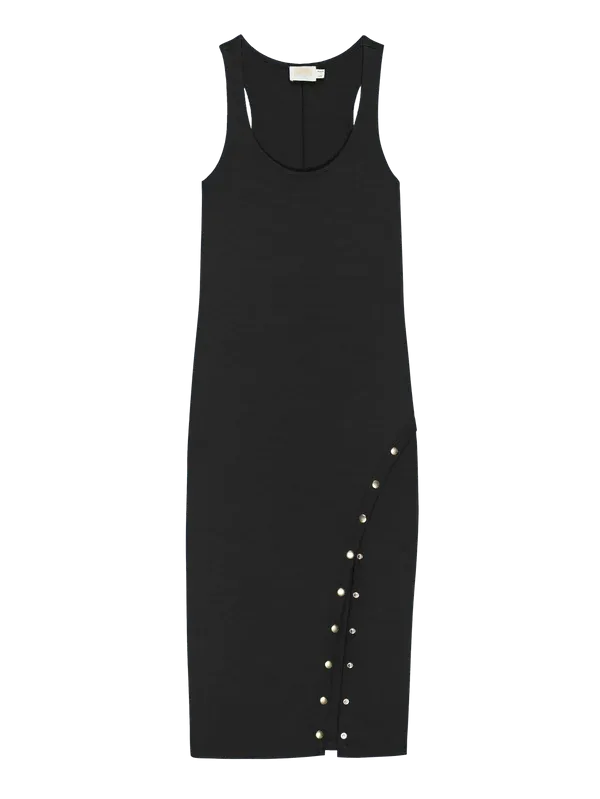 SEVAN DRESS WITH BUTTON DETAIL (BLACK) - NATION