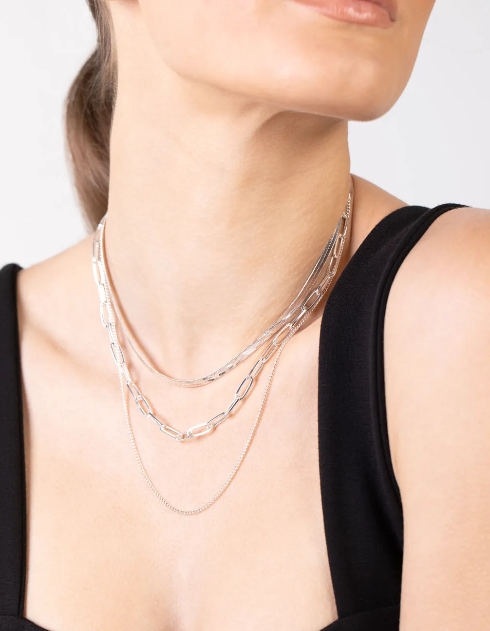 Silver Mix Trend Chain Necklace Pack