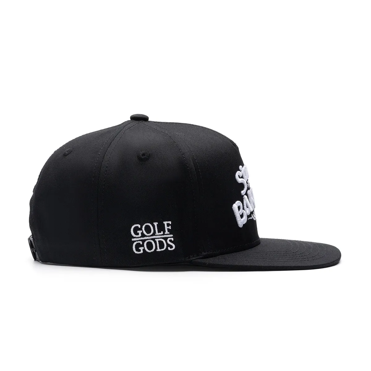 Sinking Putts & Banging Sluts Black SnapBack Golf Hat - Flat Brim