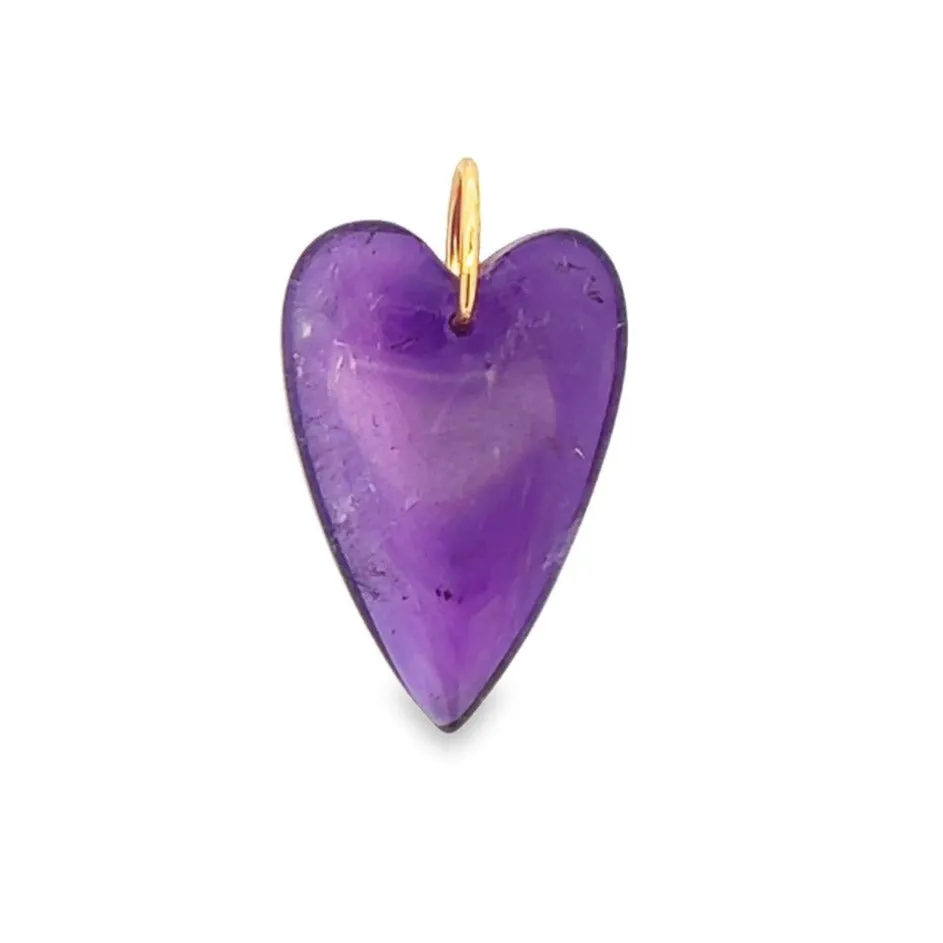 Small Stone Heart Charm