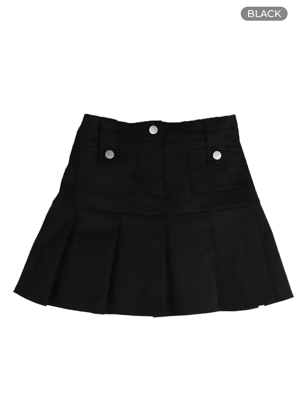 Solid Cotton Pleated Mini Skirt IM406