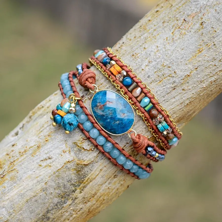 Spiritual Growth Apatite Wrap Bracelet