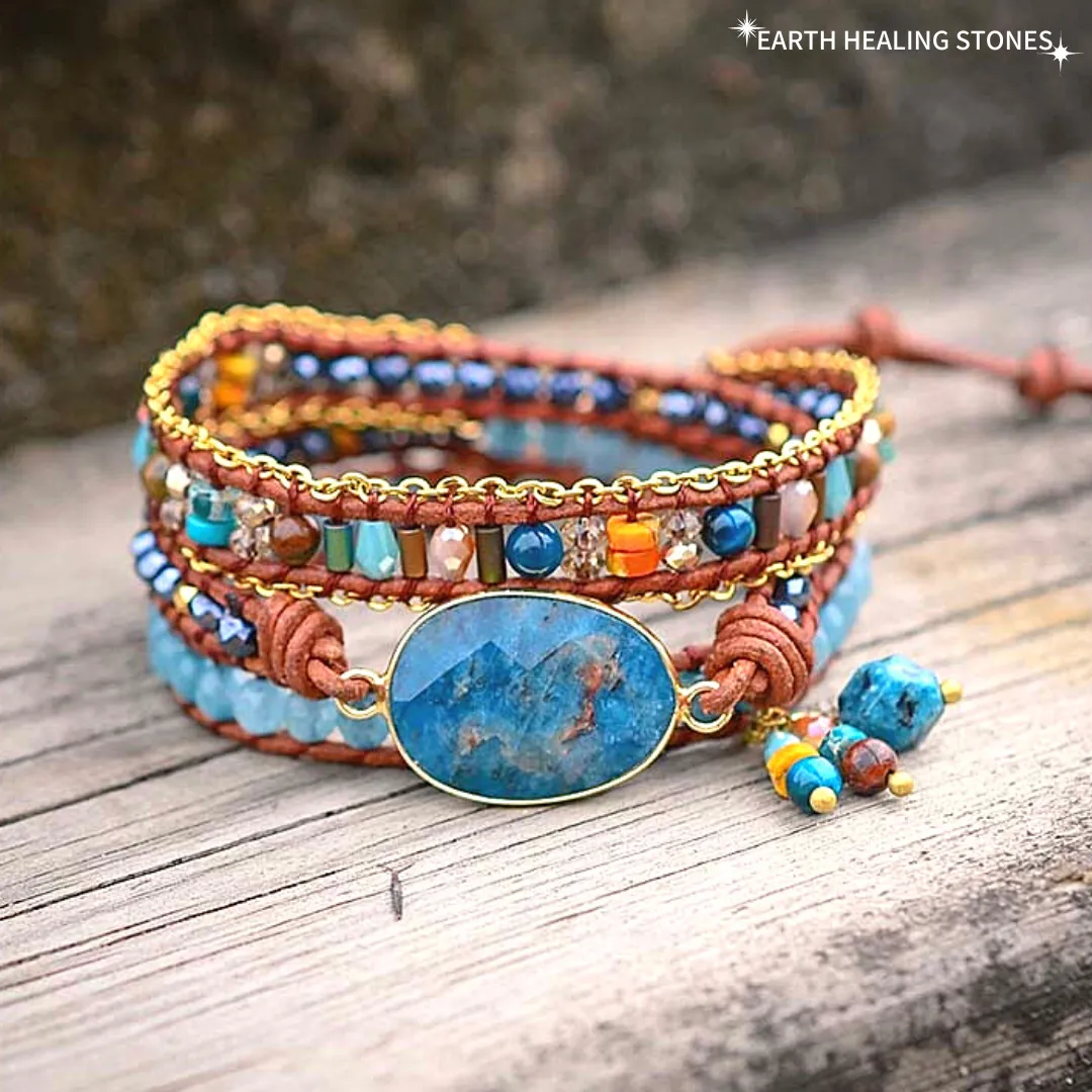 Spiritual Growth Apatite Wrap Bracelet