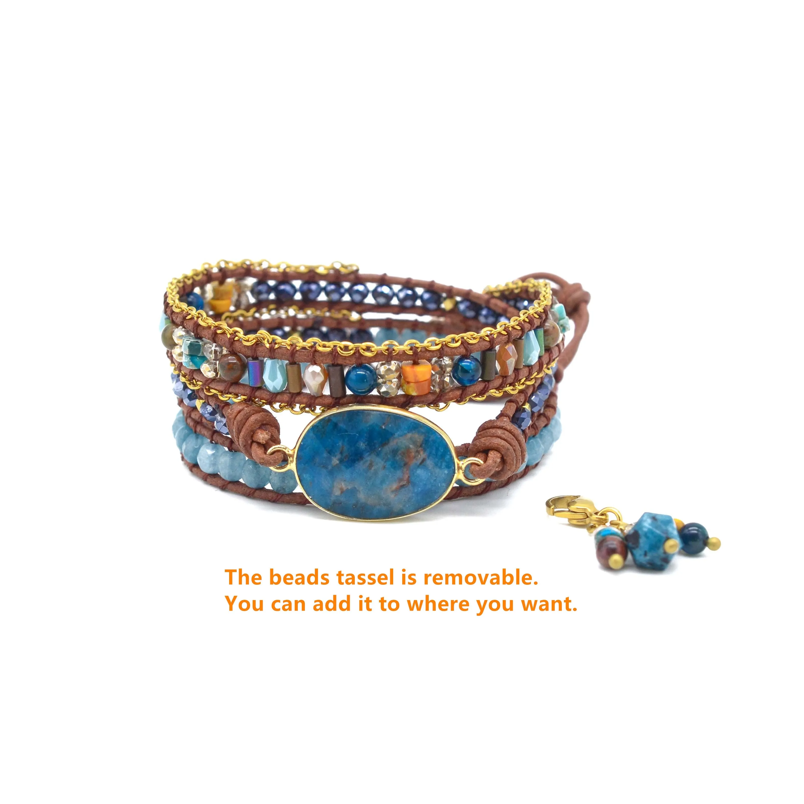 Spiritual Growth Apatite Wrap Bracelet