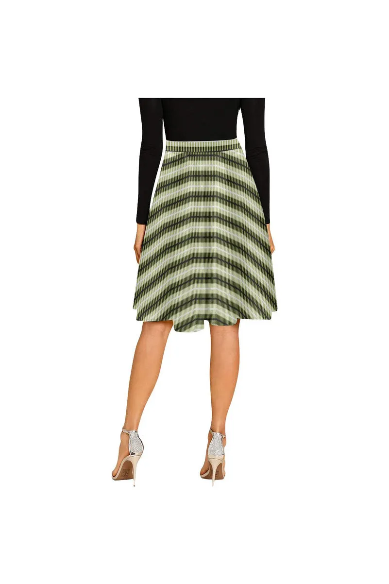 Striped Melete Pleated Midi Skirt