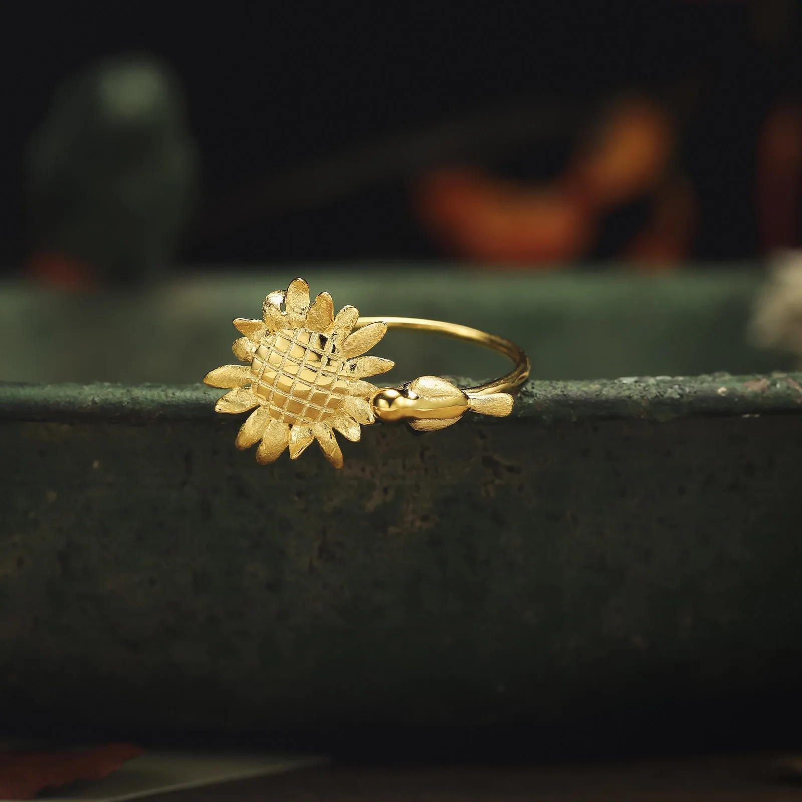 Sunflower & Bird Ring