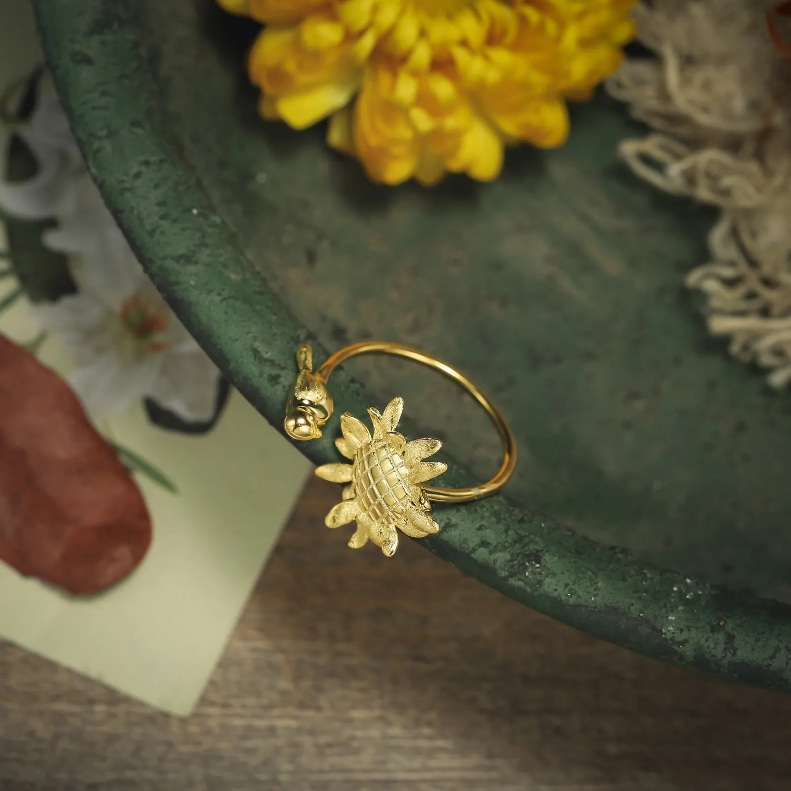 Sunflower & Bird Ring