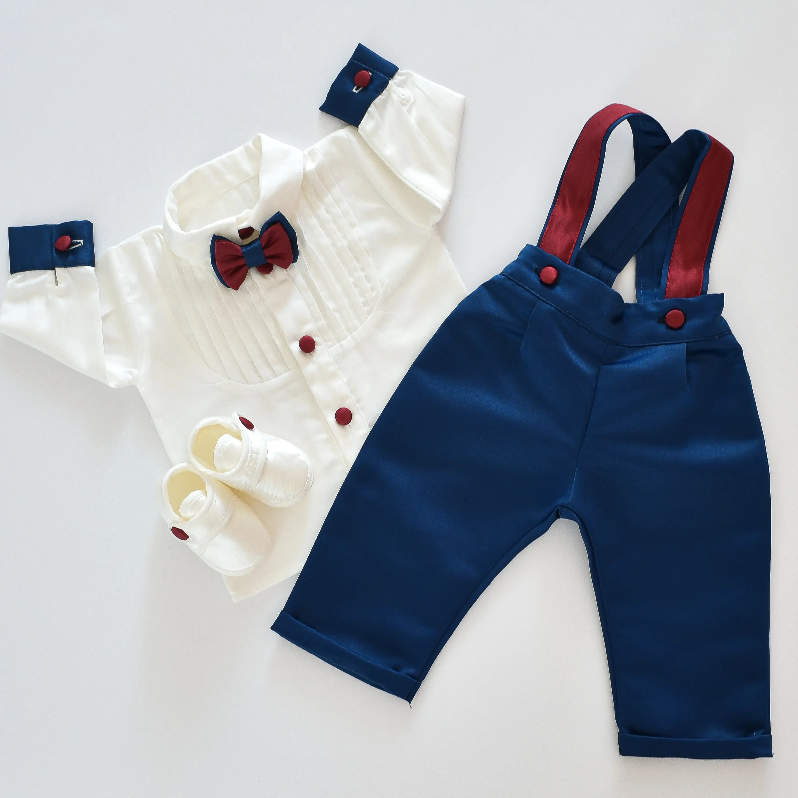 Suspenders Boy Set (Navy Blue)