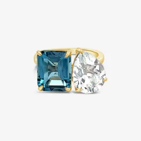 The Deux -  London Blue & White Topaz Ring