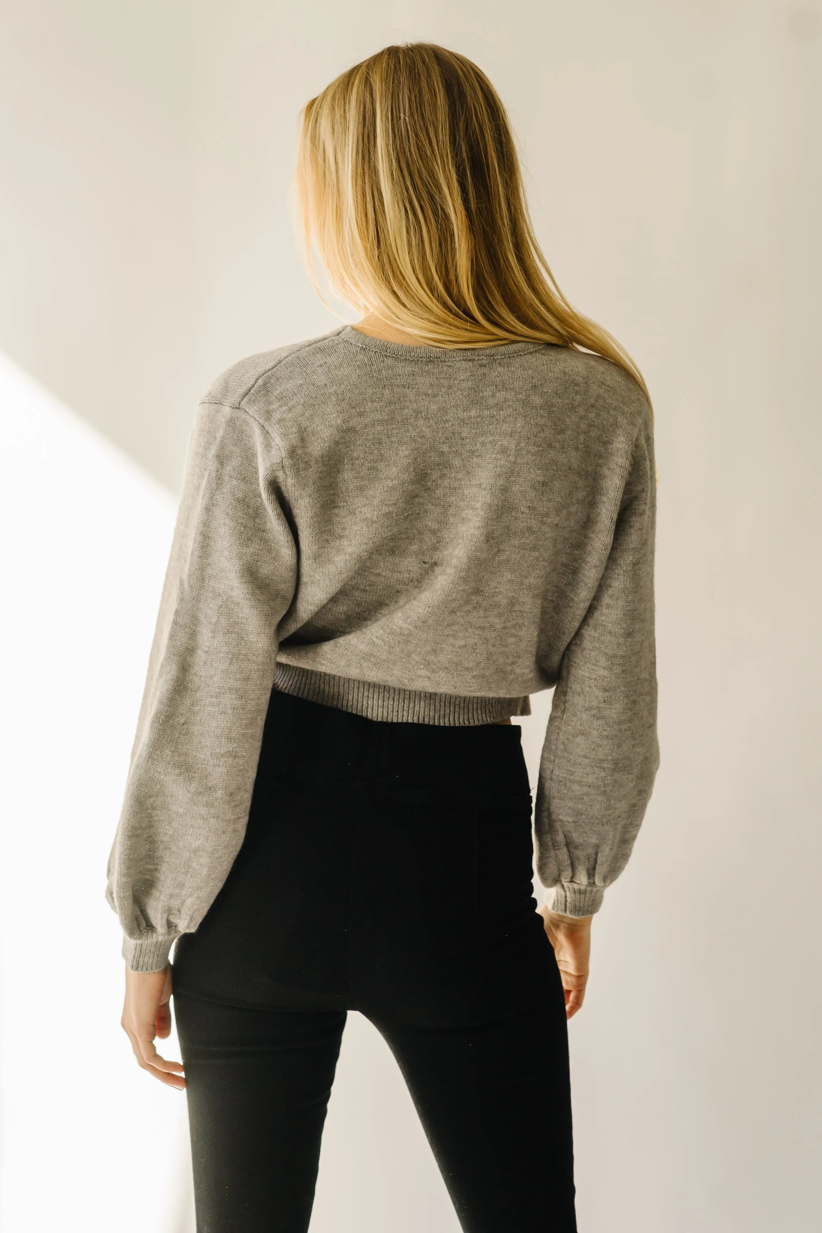 The Kellerton Wrap Detail Sweater in  Grey