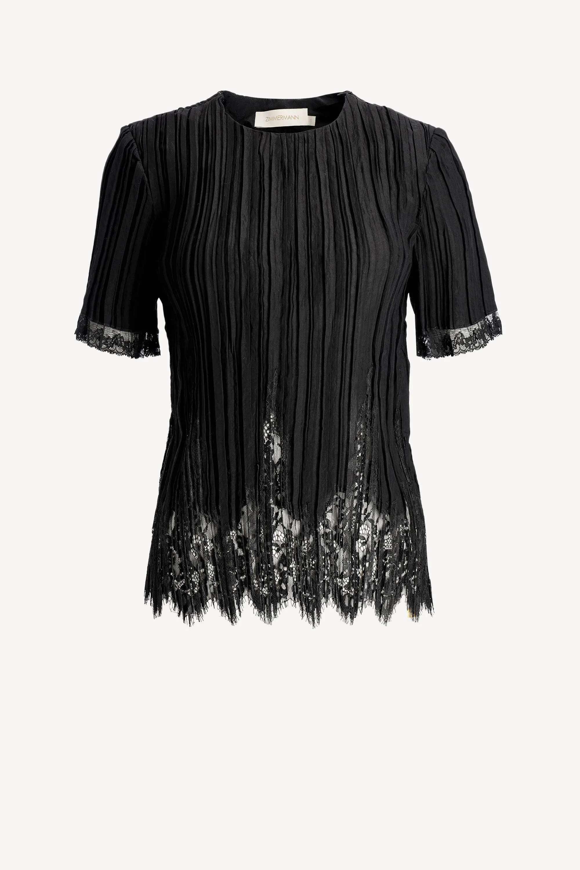 Top Pleated in Schwarz