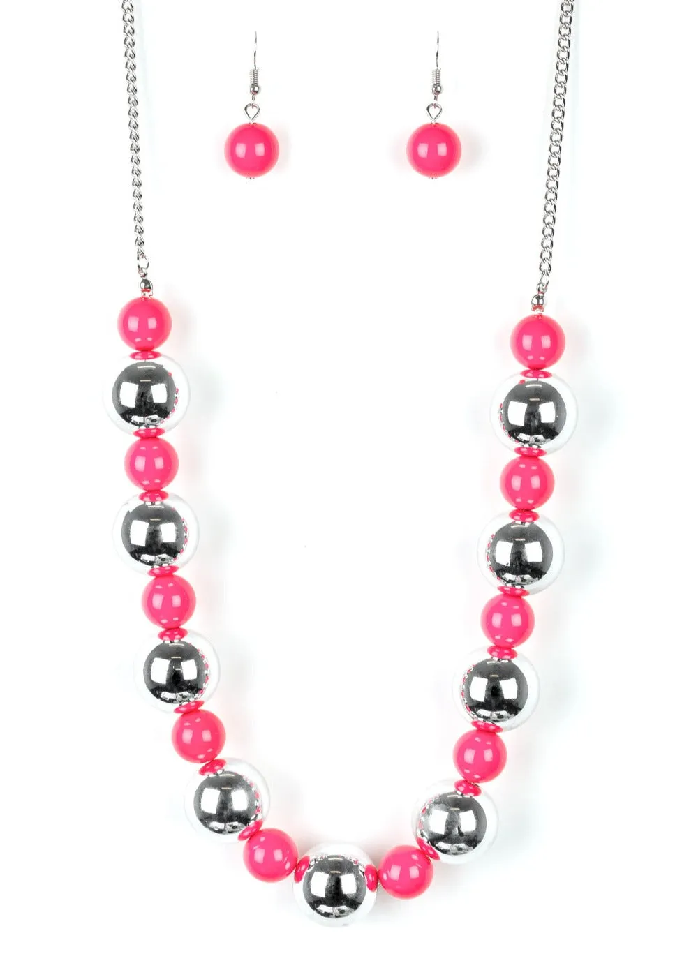  Top Pop Pink Necklace Set