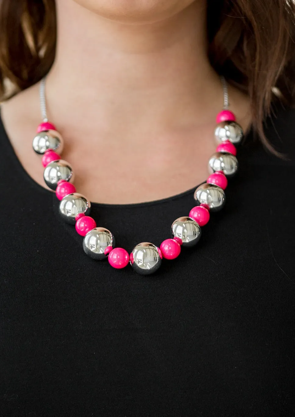  Top Pop Pink Necklace Set