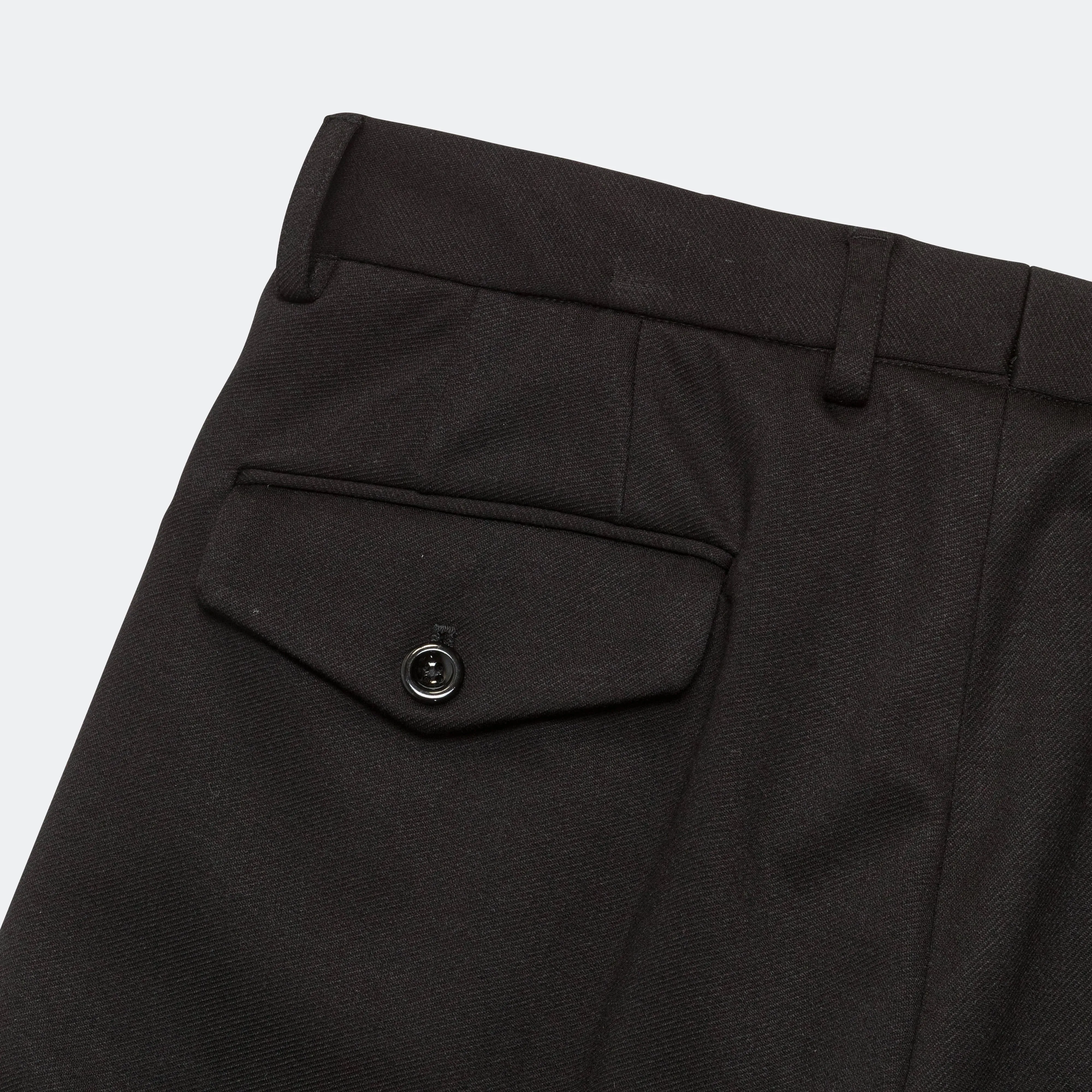 Triple Pleat Pant - Black Viscose