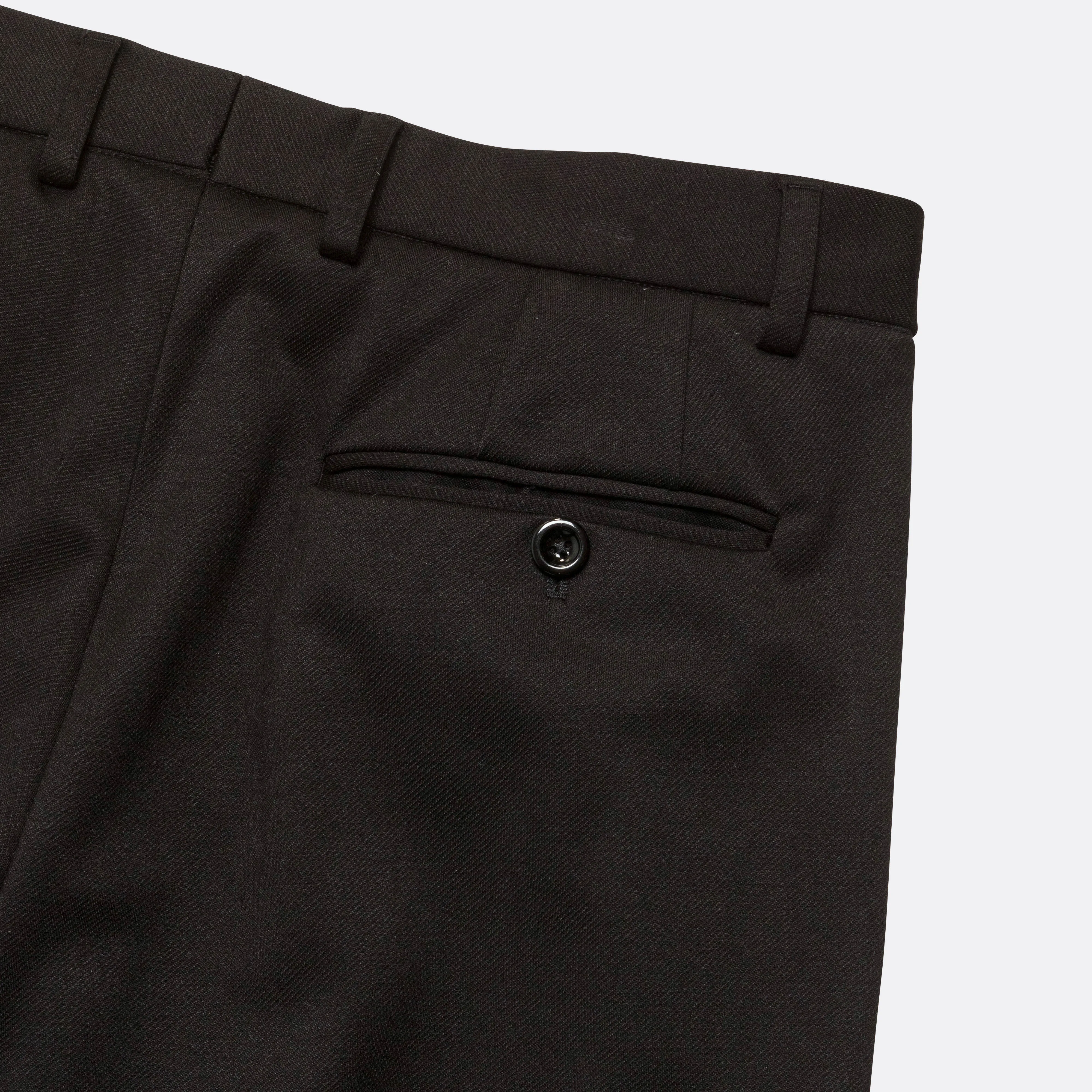 Triple Pleat Pant - Black Viscose