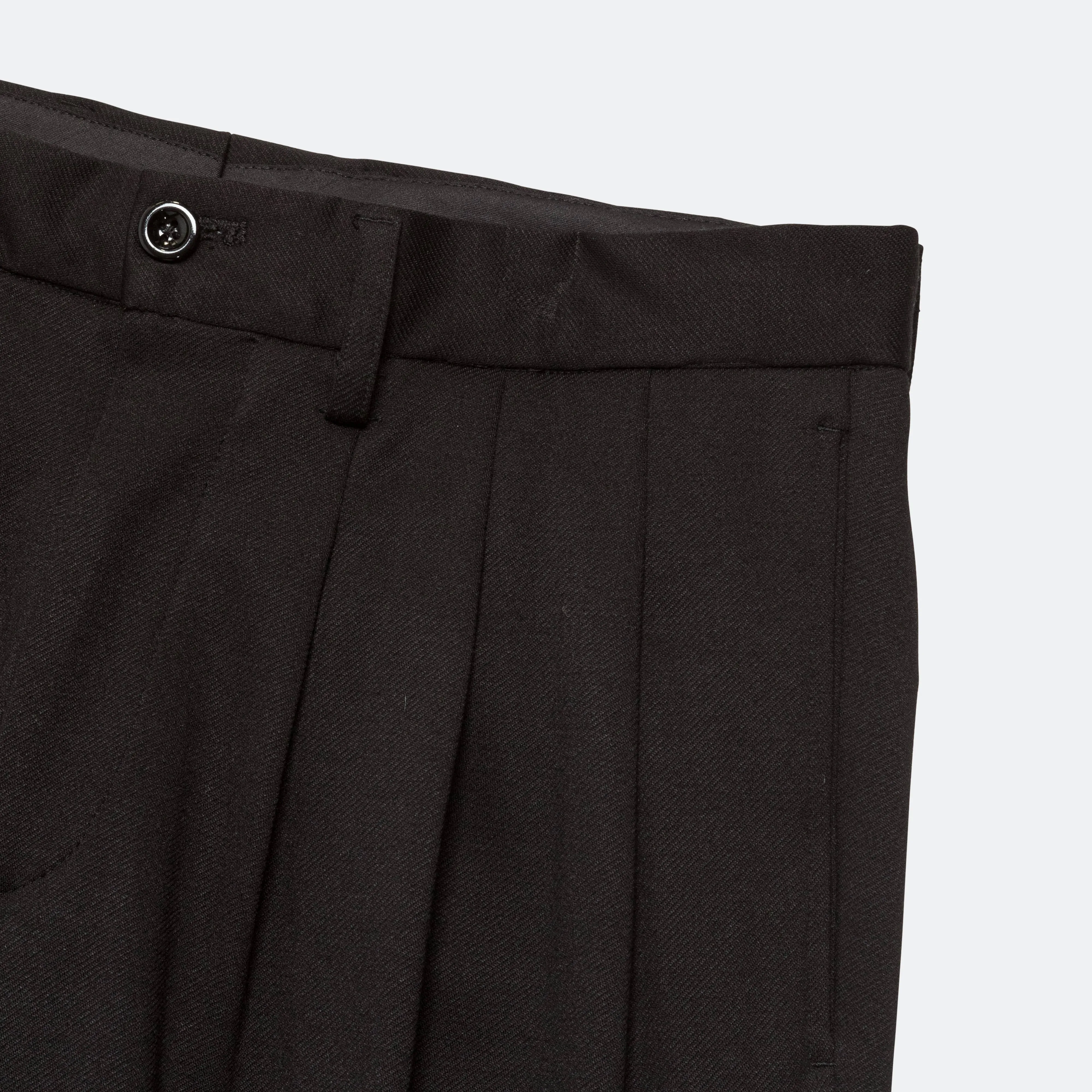 Triple Pleat Pant - Black Viscose