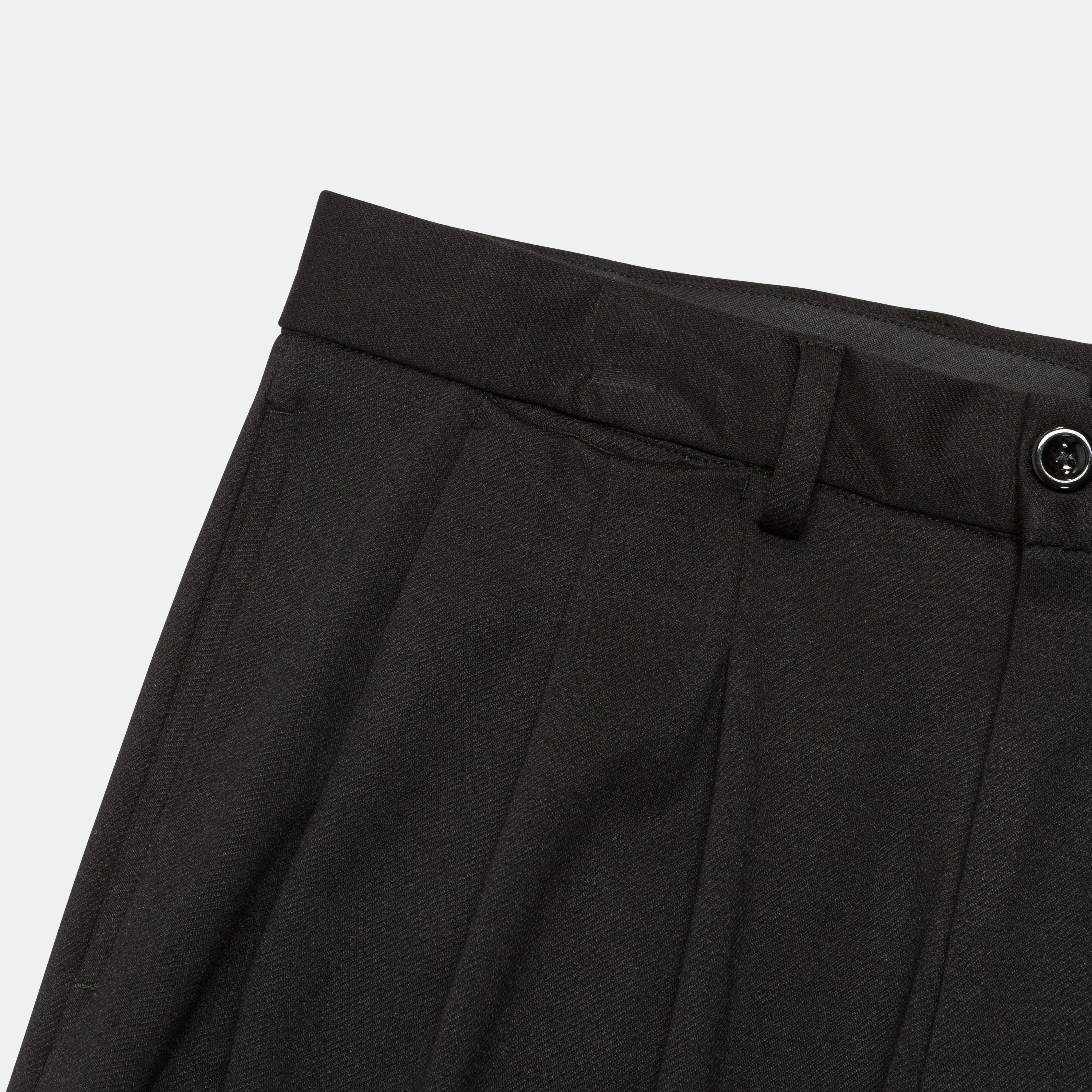 Triple Pleat Pant - Black Viscose