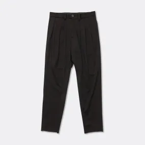 Triple Pleat Pant - Black Viscose