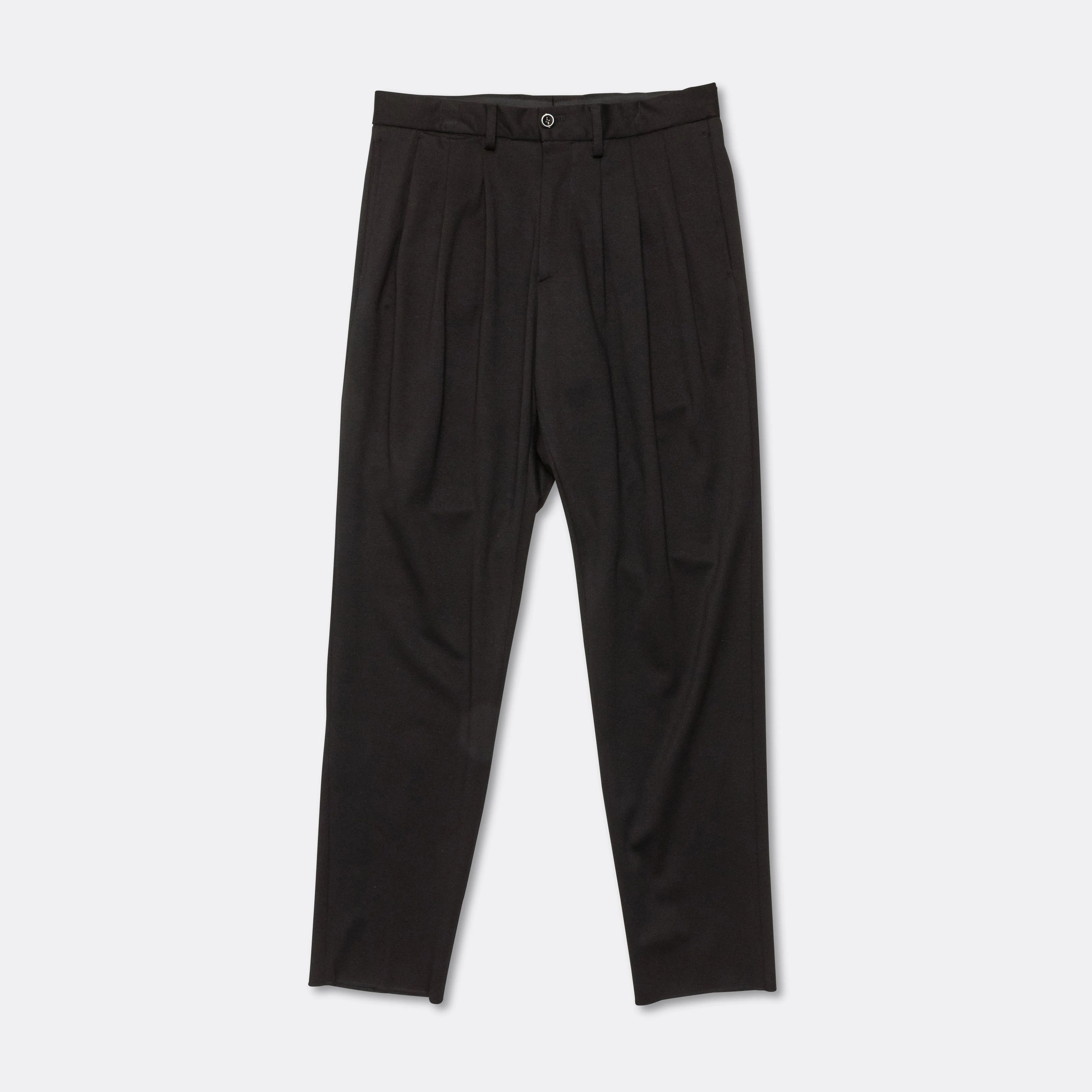 Triple Pleat Pant - Black Viscose