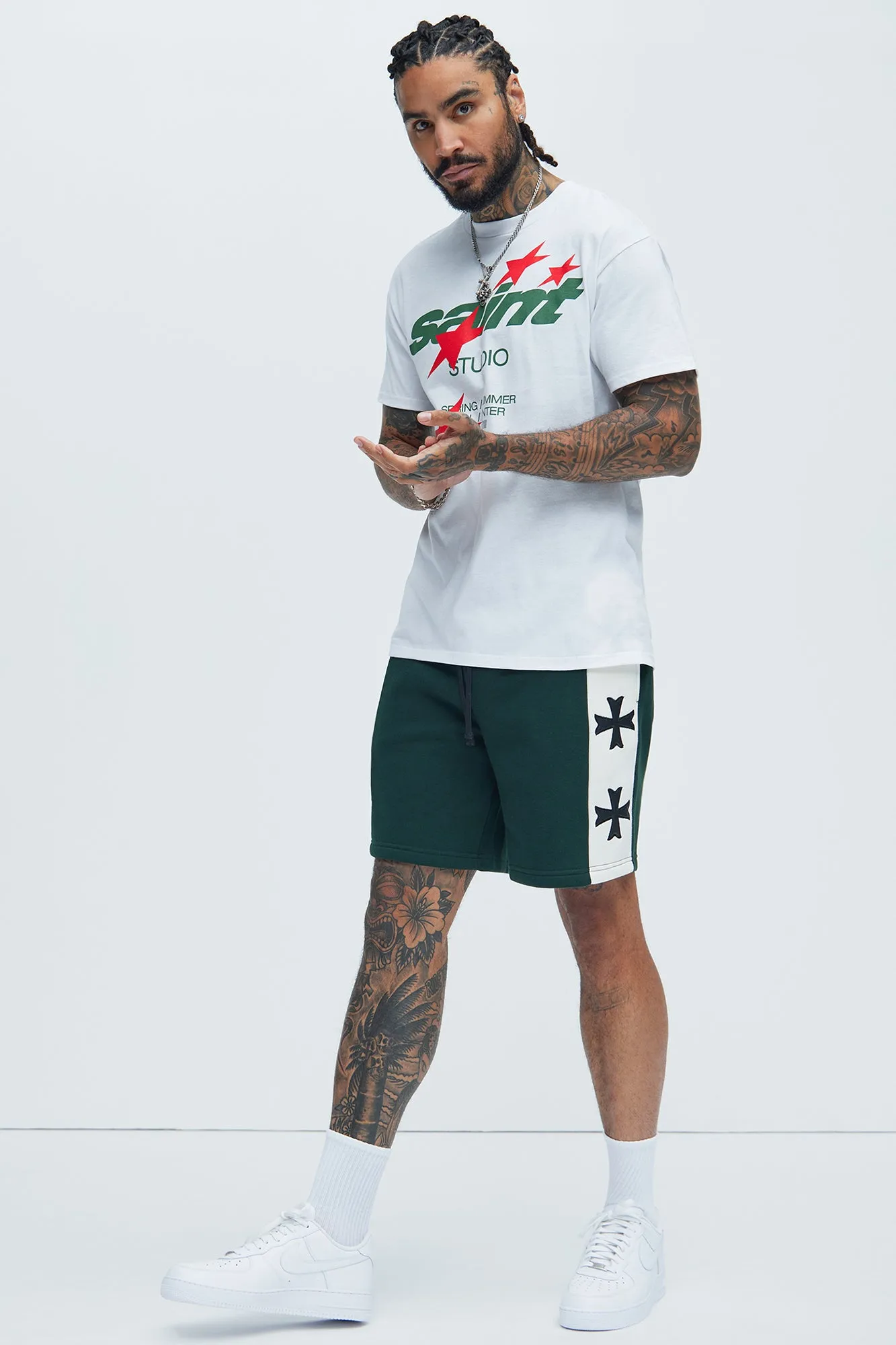 Tyson Desmond Sweat Shorts - Green/combo