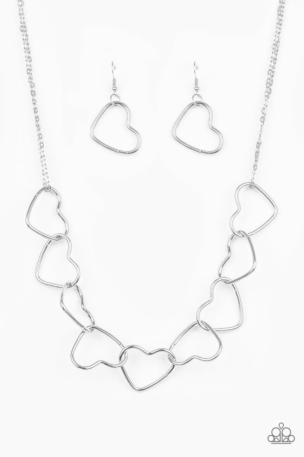 Unbreak My Heart Silver Necklace Set