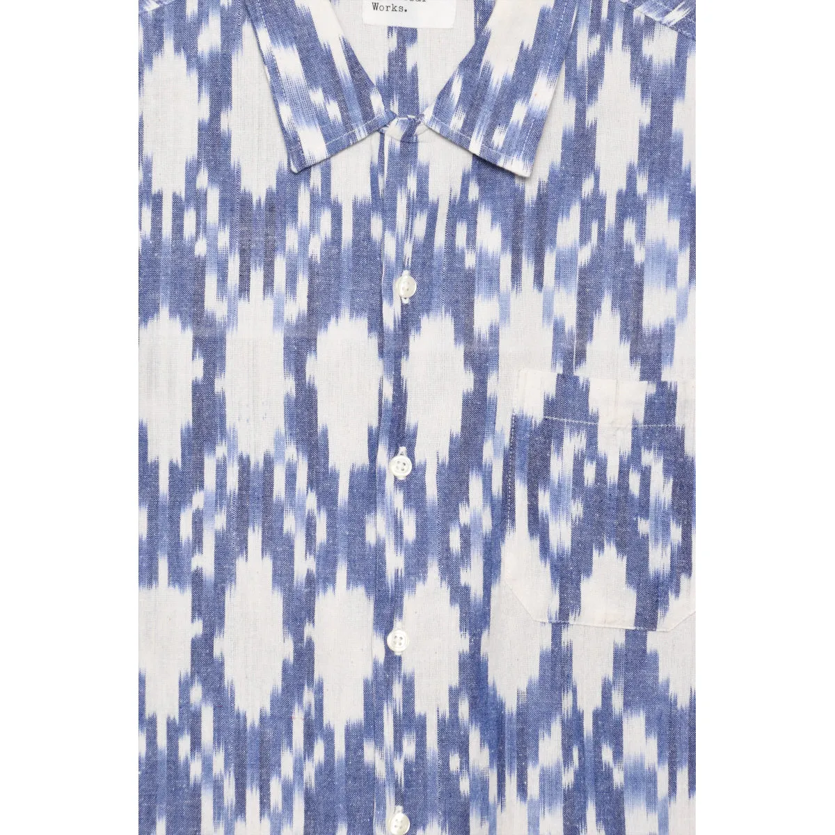 Universal Works Road Shirt summer ikat ecru P28070