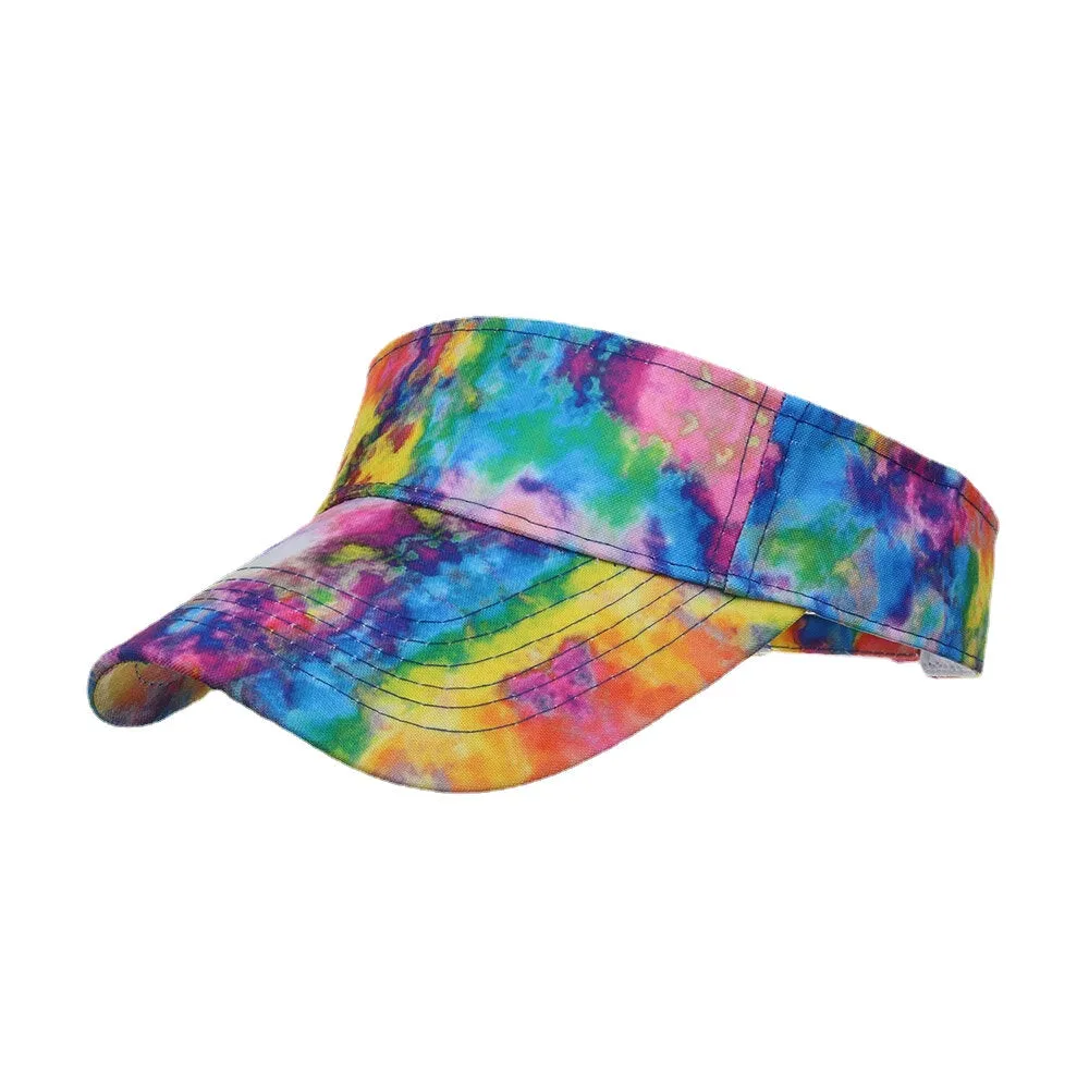 Women Color Tie Dye Printing Baseball Cap Fashion Sunscreen Empty Top Hat