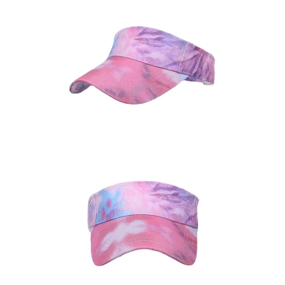 Women Color Tie Dye Printing Baseball Cap Fashion Sunscreen Empty Top Hat