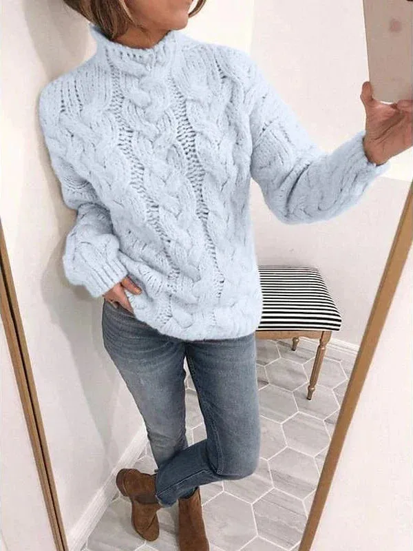 Women's Trendy Leopard and Letter Pattern Pullover Sweater