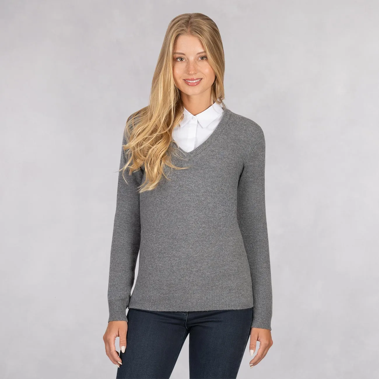 Wool Pullover V Neck Women