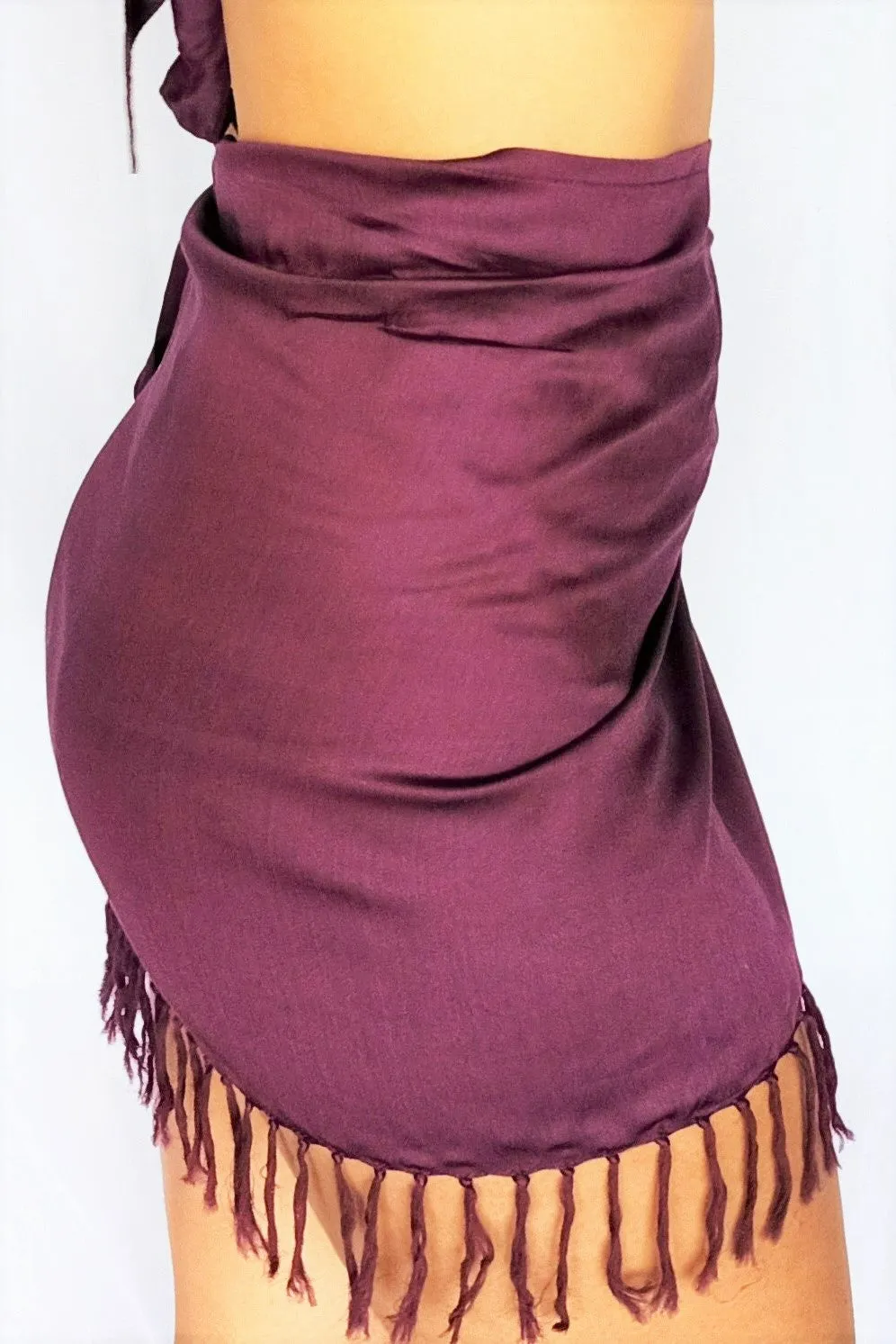 Wrap Mini Skirt in Plum